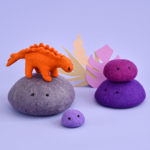 DASHDU - Scientific Stegosaurus - Mini Orange Felt Dinosaur